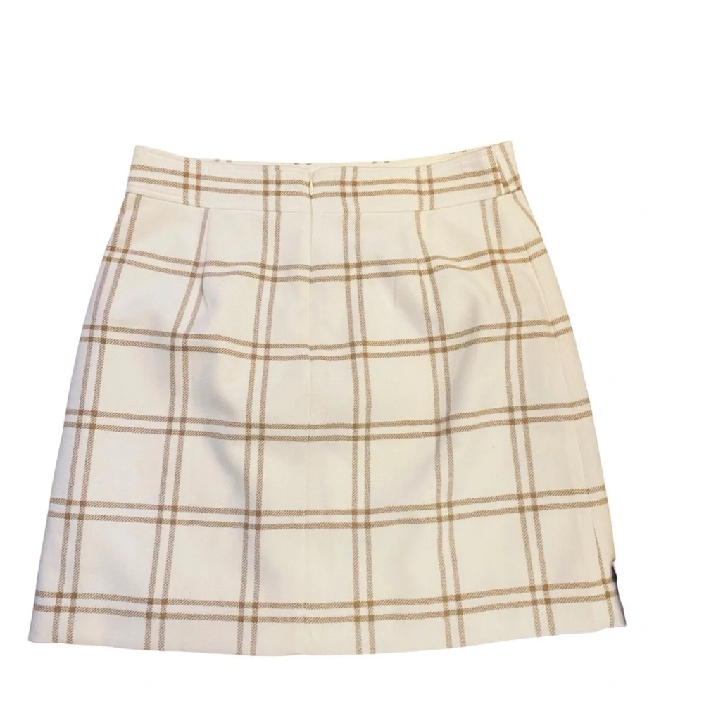 NWT J. Crew Wool Blend A-Line Mini Skirt Plaid Windowpane J.Crew Factory Size 10